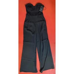 EB Luxe Spaghetti Strap Wide Leg Black Jumpsuit Women's Small NEW